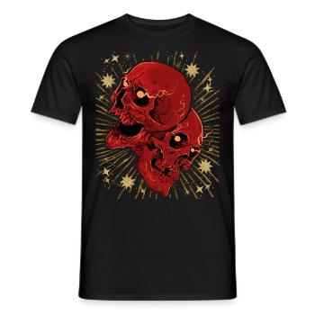 Skull Biker Design, Vintage Skull Skull - T-shirt homme - noir - Devant - AI Model Male 178 light (178cm)