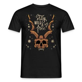 Crâne cornu Baphomet Crâne vintage, disant - T-shirt homme - noir - Devant - AI Model Male 178 light (178cm)