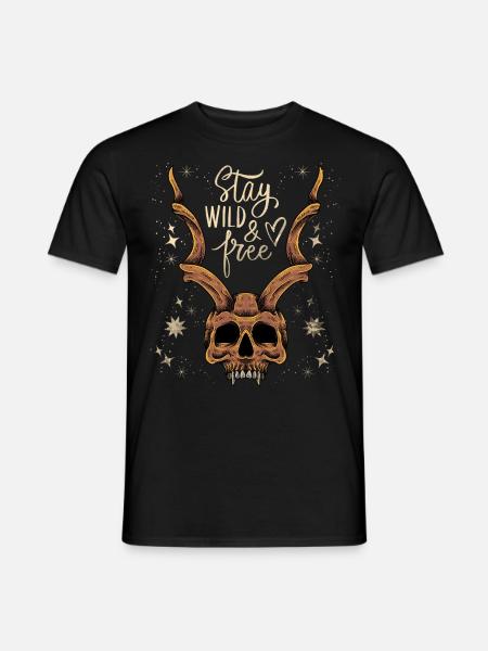 Horned Skull Baphomet Vintage Skull, Saying - Men's T-Shirt - black