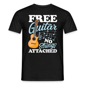 Guitar No Strings Attached - Männer T-Shirt - Schwarz - Vorne - AI Model Male 178 light (178cm)