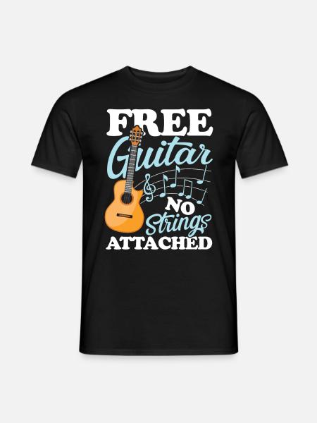 Guitar No Strings Attached - Männer T-Shirt - Schwarz