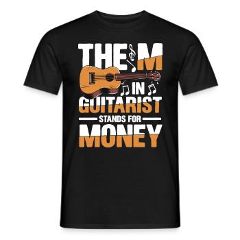 The M in Guitarist Stands For Money - Männer T-Shirt - Schwarz - Vorne - AI Model Male 178 light (178cm)