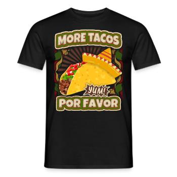 Tacos Sombrero Hat drôle de dicton dans le style vintage - T-shirt homme - noir - Devant - AI Model Male 178 light (178cm)