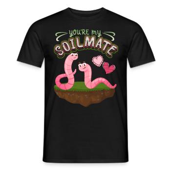 Regenwurm lustige Würmer Spruch You're My Soilmate - Männer T-Shirt - Schwarz - Vorne - AI Model Male 178 light (178cm)