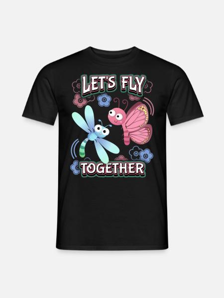 Tecknad fjäril, Alla hjärtans dag, Kärlekskärlek - T-shirt herr - svart