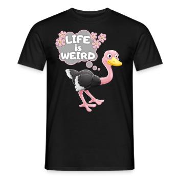 Ostrich, bird ostrich funny saying comic - Men's T-Shirt - black - Front - AI Model Male 178 light (178cm)