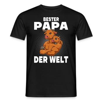 Bester Papa der Welt Vatertag Vater Bulle Stier - Männer T-Shirt - Schwarz - Vorne - AI Model Male 178 light (178cm)