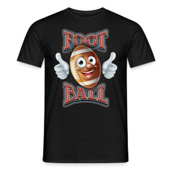 American Football, lustiger Cartoon-Fooball - Männer T-Shirt - Schwarz - Vorne - AI Model Male 178 light (178cm)