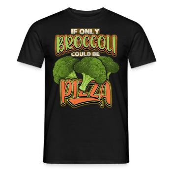 Brokkoli, lustiger Spruch, Witz, Pizza-Witz - Männer T-Shirt - Schwarz - Vorne - AI Model Male 178 light (178cm)