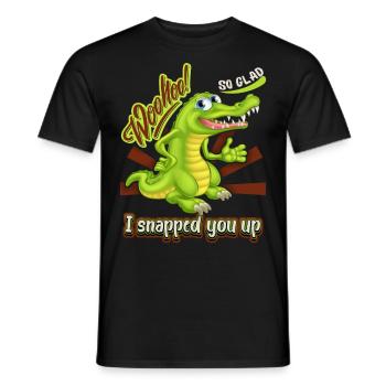 Krokodil-Crocodile, lustiger Spruch, Valentinstag - Männer T-Shirt - Schwarz - Vorne - AI Model Male 178 light (178cm)
