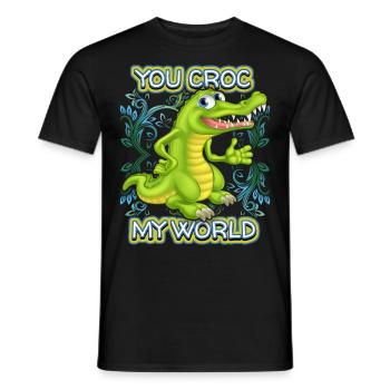 Crocodile Crocodile, disant, jeu de mots, Saint-Valentin - T-shirt homme - noir - Devant - AI Model Male 178 light (178cm)