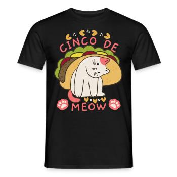 Cinco-de-Mayo, Mexico, funny cat, saying - Men's T-Shirt - black - Front - AI Model Male 178 light (178cm)