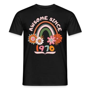 Anniversaire de style rétro, né 1970 vintage dicton - T-shirt homme - noir - Devant - AI Model Male 178 light (178cm)