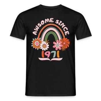 Anniversaire de style rétro, né en 1971 dicton vintage - T-shirt homme - noir - Devant - AI Model Male 178 light (178cm)