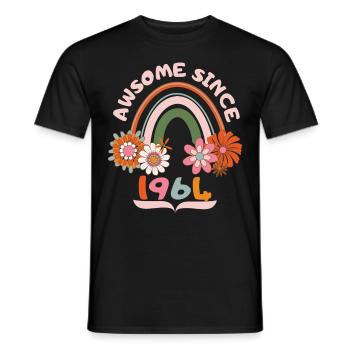 Anniversaire de style rétro, né en 1964 dicton vintage - T-shirt homme - noir - Devant - AI Model Male 178 light (178cm)