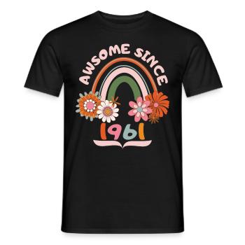 Anniversaire de style rétro, né 1961 vintage dicton - T-shirt homme - noir - Devant - AI Model Male 178 light (178cm)