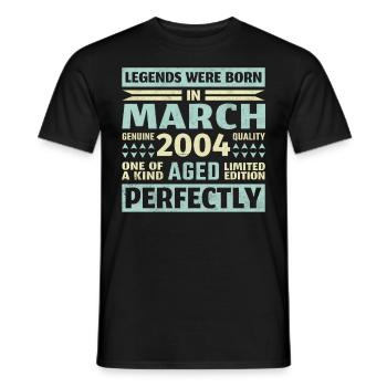 19th birthday March Vintage 2004 Vintage - Men's T-Shirt - black - Front - AI Model Male 178 light (178cm)