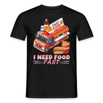 Restauration rapide, Nourriture de rue, Restauration rapide Camion de rue - T-shirt homme - noir - Devant - AI Model Male 178 light (178cm)