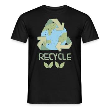 Recyclage Recyclage Conception peinte à la main Protection de l’environnement - T-shirt homme - noir - Devant - AI Model Male 178 light (178cm)