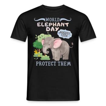 Rette die Elefanten, Tag des Elefanten, Elefant - Männer T-Shirt - Schwarz - Vorne - AI Model Male 178 light (178cm)