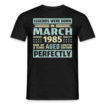 38ème Anniversaire Mars Millésime 1985 - T-shirt homme - noir - Devant - AI Model Male 178 light (178cm)