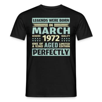 51. Geburtstag März Jahrgang 1972 Vintage - Männer T-Shirt - Schwarz - Vorne - AI Model Male 178 light (178cm)