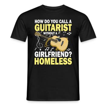 Guitarist Without A Girlfriend Homeless - Männer T-Shirt - Schwarz - Vorne - AI Model Male 178 light (178cm)
