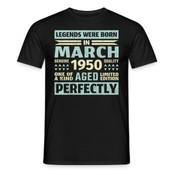73. Geburtstag März Jahrgang 1950 Vintage - Männer T-Shirt - Schwarz - Vorne - AI Model Male 178 light (178cm)