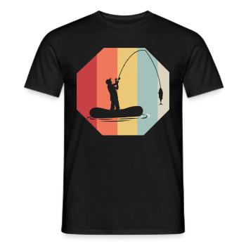 Fishing Fishing Fisher Fishing Rod Carp Rod Fish - Men's T-Shirt - black - Front - AI Model Male 178 light (178cm)