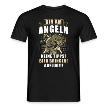 Angeln Tshirt Mann Fischer Rute Fischfang Fishing - Männer T-Shirt - Schwarz - Vorne - AI Model Male 178 light (178cm)