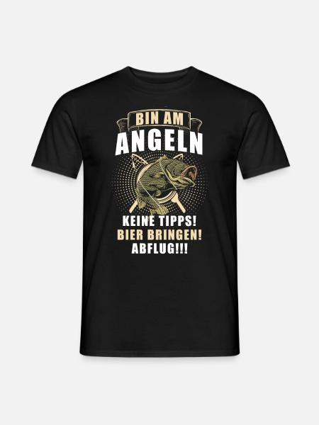 Angeln Tshirt Mann Fischer Rute Fischfang Fishing - Männer T-Shirt - Schwarz