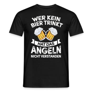 Angeln Geschenk Fischer Angler Petri Heil Rute - Männer T-Shirt - Schwarz - Vorne - AI Model Male 178 light (178cm)