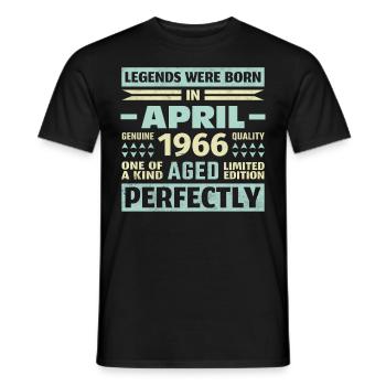 57. Geburtstag April Jahrgang 1966 Vintage - Männer T-Shirt - Schwarz - Vorne - AI Model Male 178 light (178cm)