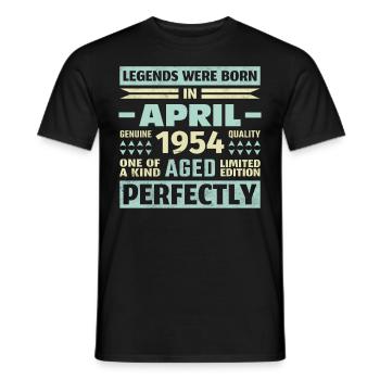 69th birthday April Vintage 1954 Vintage - Men's T-Shirt - black - Front - AI Model Male 178 light (178cm)