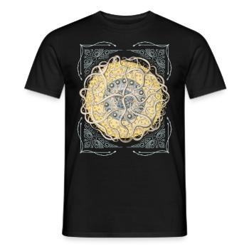 Étoile de mer botanique vintage, étoile de mer mandala - T-shirt homme - noir - Devant - AI Model Male 178 light (178cm)