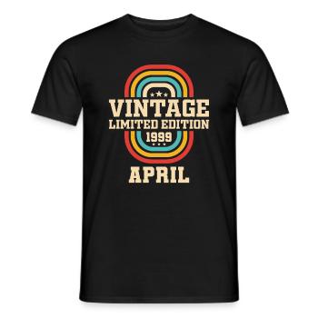 24th birthday April Vintage 1999 Vintage - Men's T-Shirt - black - Front - AI Model Male 178 light (178cm)