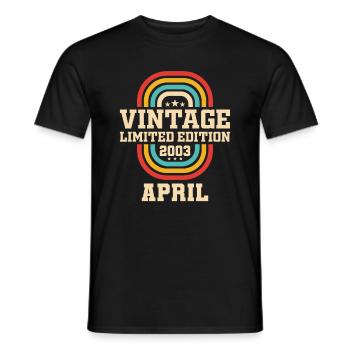 20ème anniversaire Avril Millésime 2003 Millésime - T-shirt homme - noir - Devant - AI Model Male 178 light (178cm)