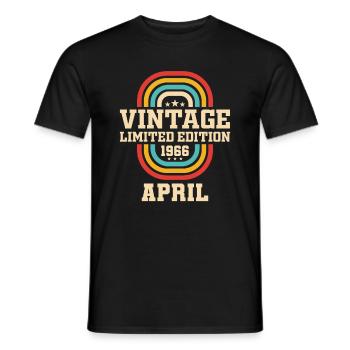 57th birthday April Vintage 1966 Vintage - Men's T-Shirt - black - Front - AI Model Male 178 light (178cm)