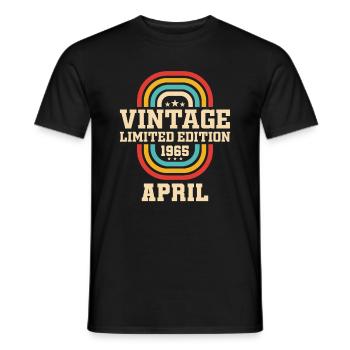 58ème Anniversaire Avril Cru 1965 Cru - T-shirt homme - noir - Devant - AI Model Male 178 light (178cm)