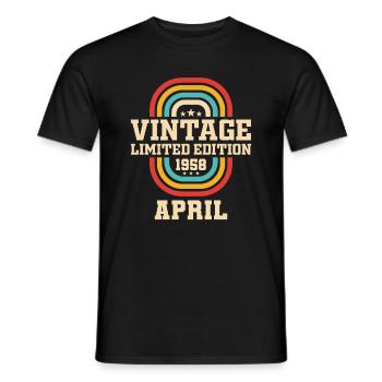 65th birthday April Vintage 1958 Vintage - Men's T-Shirt - black - Front - AI Model Male 178 light (178cm)