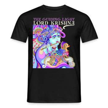 Hindouisme, joueur de flûte Lord Krishna, Inde - T-shirt homme - noir - Devant - AI Model Male 178 light (178cm)