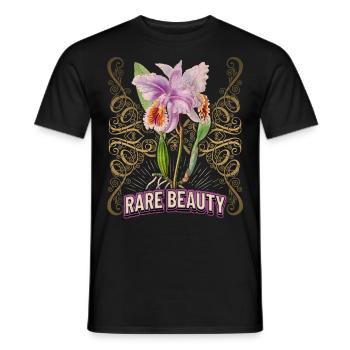 Vintage Orchidee botanische Illustration Spruch - Männer T-Shirt - Schwarz - Vorne - AI Model Male 178 light (178cm)