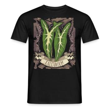 Calladium Lemaireanum vintage botanische Blätter - Männer T-Shirt - Schwarz - Vorne - AI Model Male 178 light (178cm)