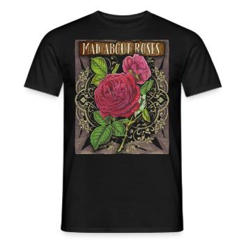 Vintage Rosen, Rosenmotiv, Viktorianische Rose - Männer T-Shirt - Schwarz - Vorne - AI Model Male 178 light (178cm)