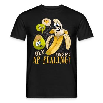 Banana Joke, Funny Banana Appealing Wordplay - Men's T-Shirt - black - Front - AI Model Male 178 light (178cm)
