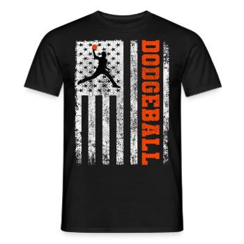 Amerikanische Flagge Völkerball Spieler Trainer Mannschaftssportarten - Männer T-Shirt - Schwarz - Vorne - AI Model Male 178 light (178cm)