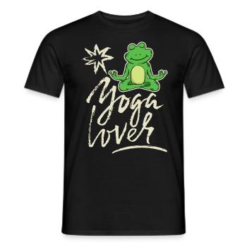 Lustiger Yoga Frosch, Spruch Yoga-Lover - Männer T-Shirt - Schwarz - Vorne - AI Model Male 178 light (178cm)