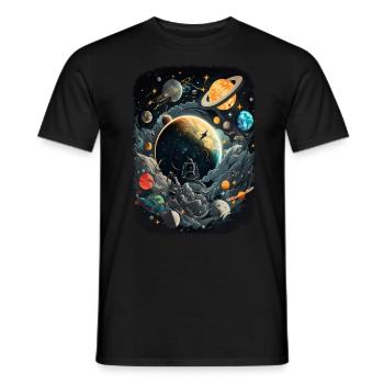 Space Weltraum Astronaut für Erwachsene - Männer T-Shirt - Schwarz - Vorne - AI Model Male 178 light (178cm)