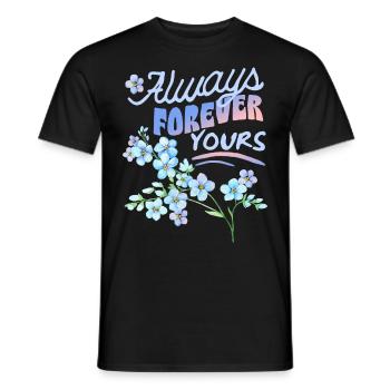 Vergiss-mein-nicht, Vergissmeinnicht, Valentinstag - Männer T-Shirt - Schwarz - Vorne - AI Model Male 178 light (178cm)