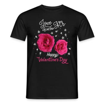 Valentine's Day, Love-Love Rose Pattern Rose Design - Men's T-Shirt - black - Front - AI Model Male 178 light (178cm)